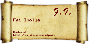 Fai Ibolya névjegykártya